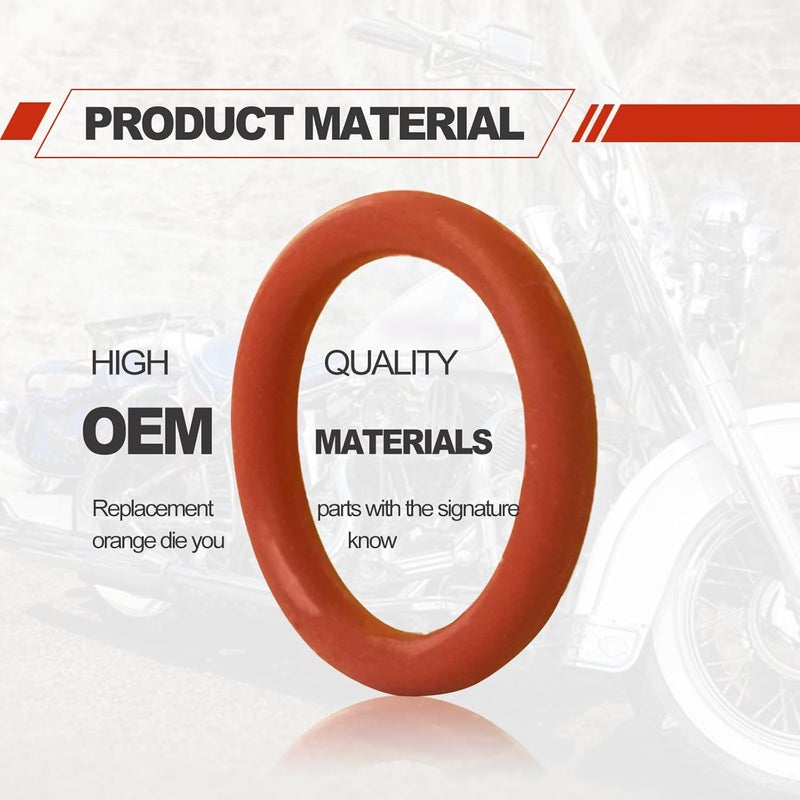 Vrasly 50 Pack Oil Drain Plug O-Ring #11105, Motorcycle Drain Plug O-Rings Replacement, Nitrile Rubber O Ring Gasket Ring Compatible with Harley Davidson(Orange) - Image 3